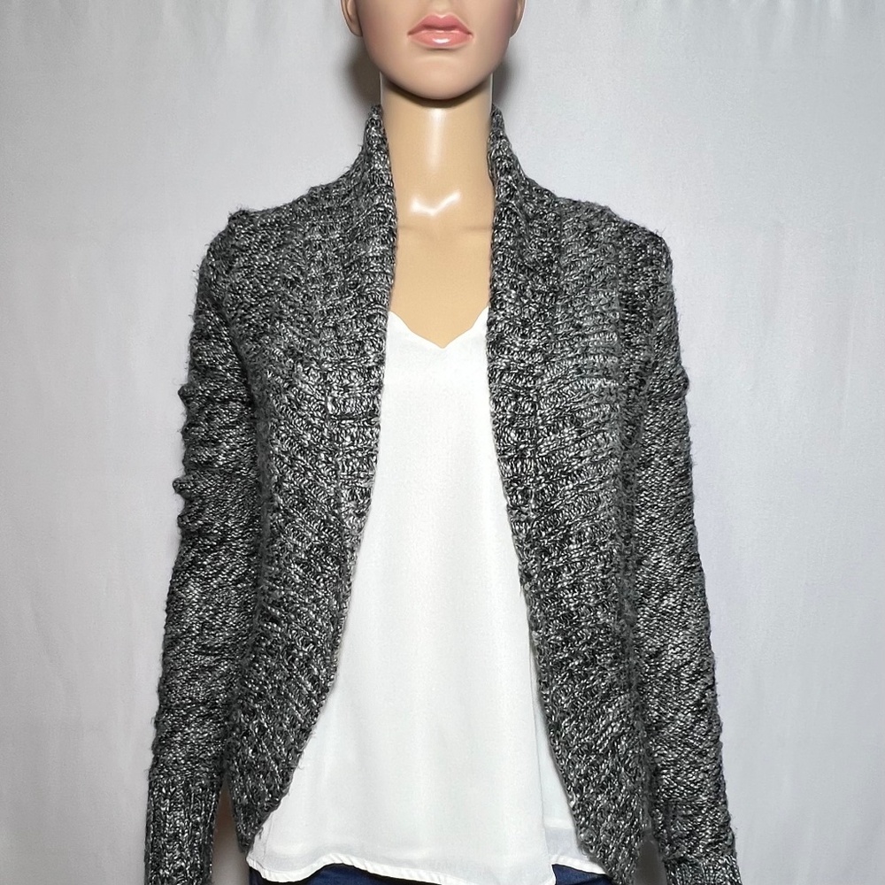 Element Open Cardigan Sweater Size Small Heathered Black & Grey